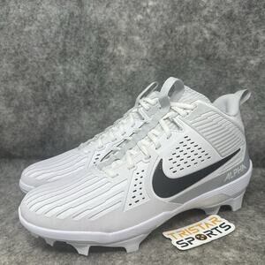 Nike Alpha Menace Strong Football Cleats Mens Size 12.5 White Silver IB2572-106